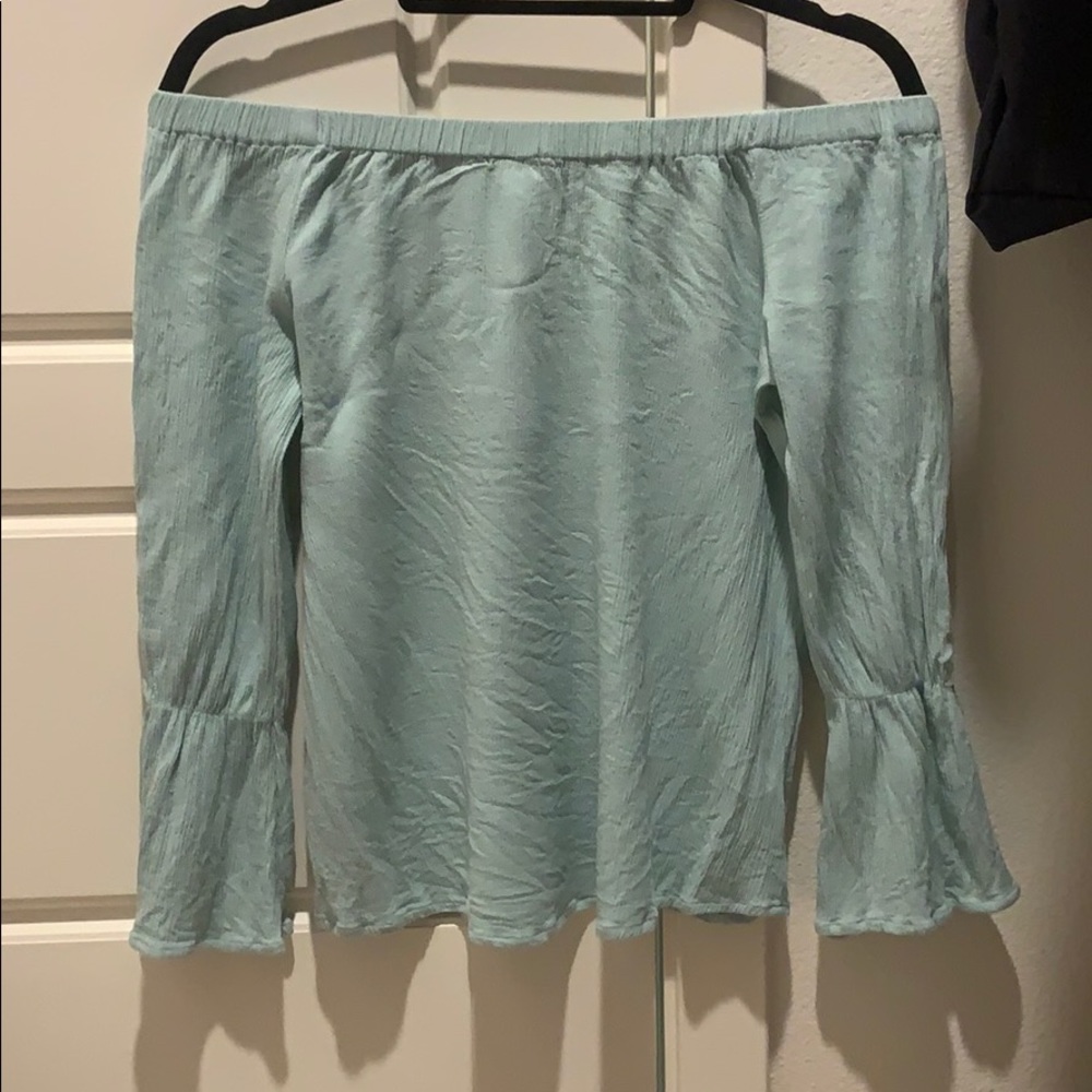 Mint Green Off—Shoulder Top